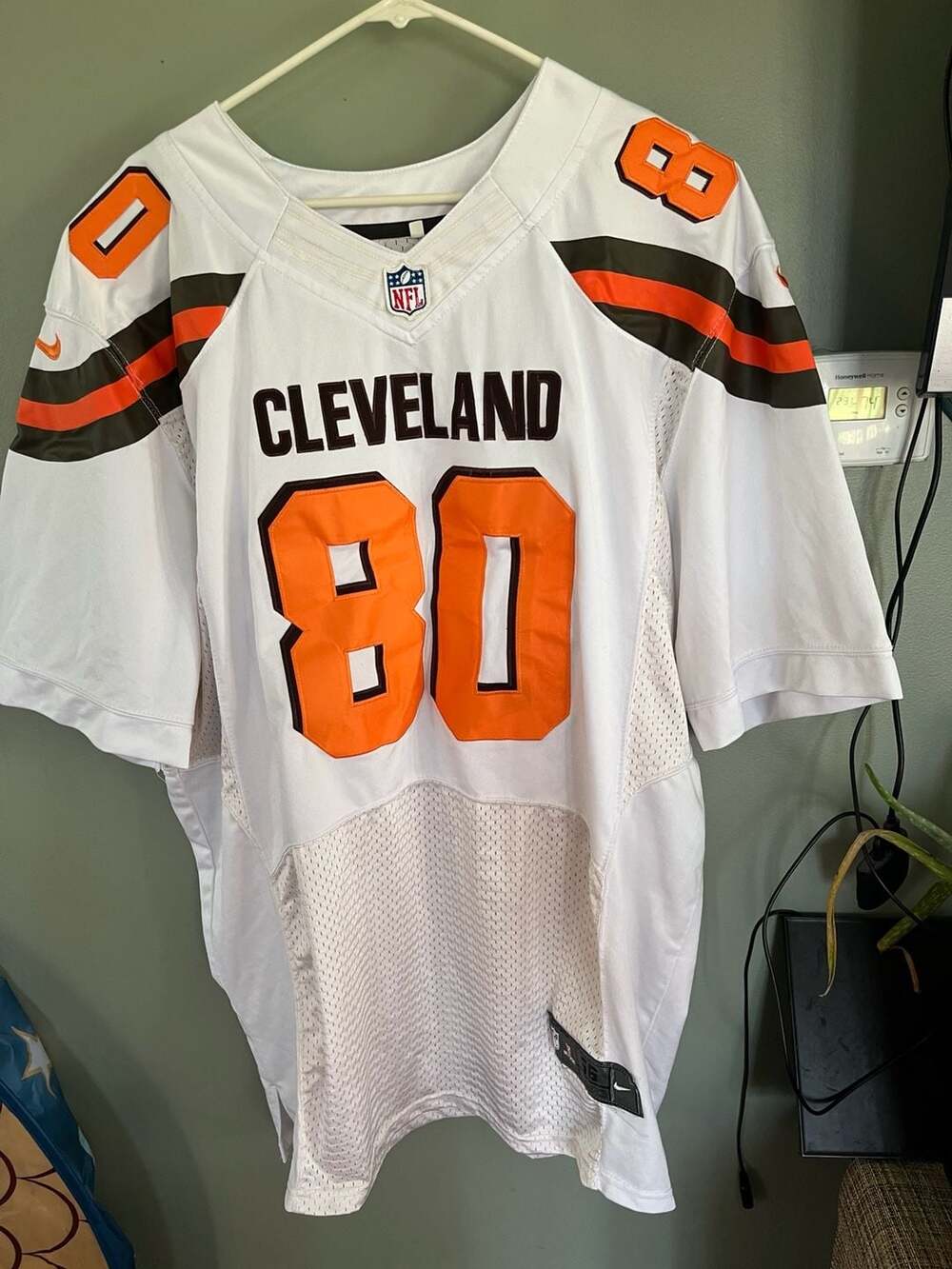 Nike Cleveland Browns #80 White NFL Game Jersey